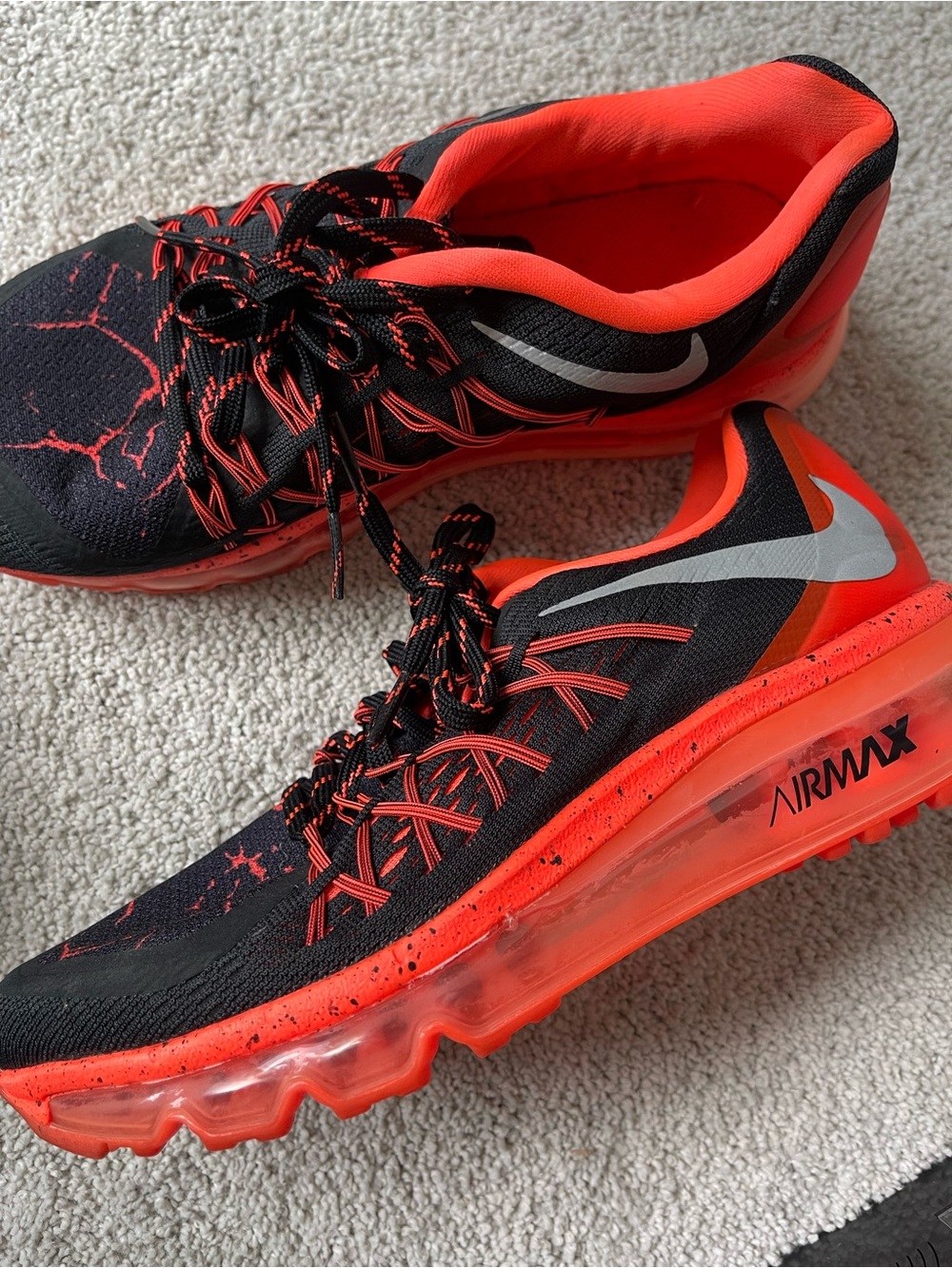Nike Air Max 2015 GS Black Crimson Sneakers Youth 5Y Womens 6.5 Running